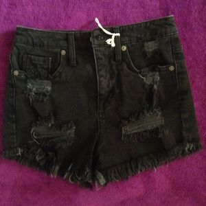 Distressed High Rise Mossimo Shorts